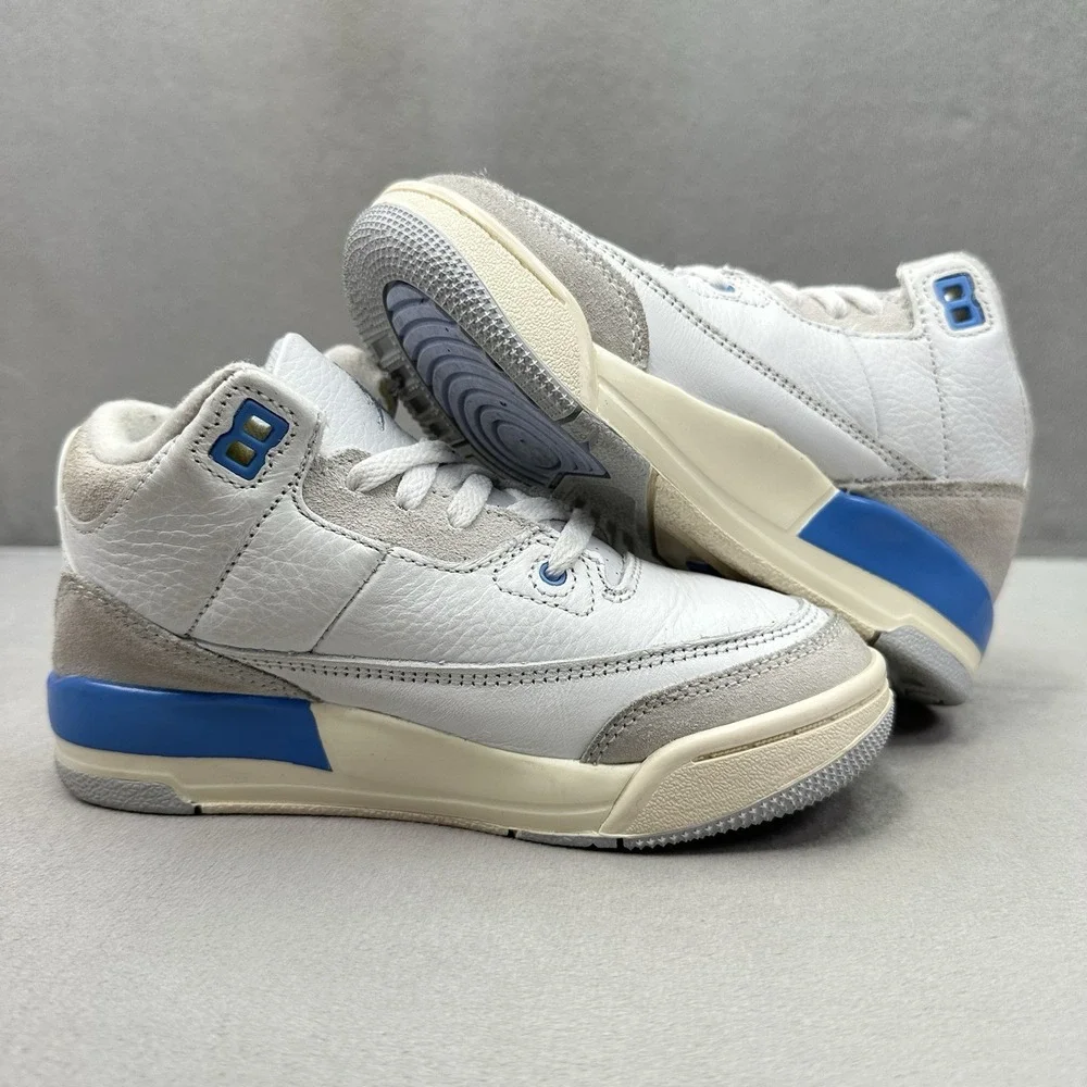 Nike Air Jordan 3 Retro (PS) Size 12C Shoes Lucky Shorts White / Blue Toddler